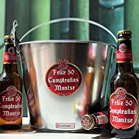 Set de 6 cervezas personalizadas con cubo enfriador y abrebotellas- cervezas con foto para regalar- eventos- bodas…